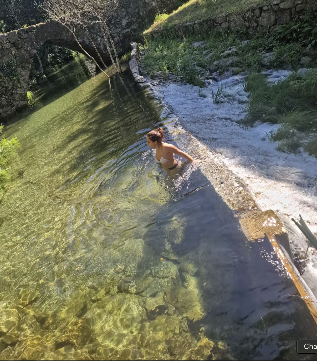 Sustainable travel in Northern Portugal – natural pool near the tiny house